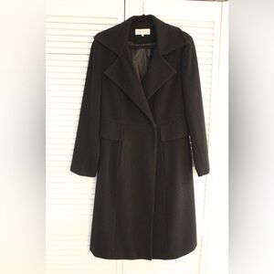 Calvin Klein Black Wool Trench Coat Jacket